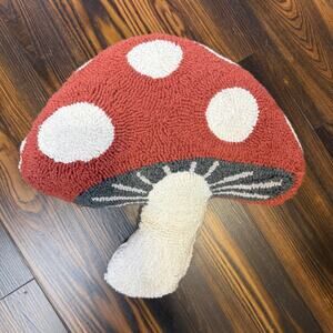 Mushroom Accent Pillow - Red and White